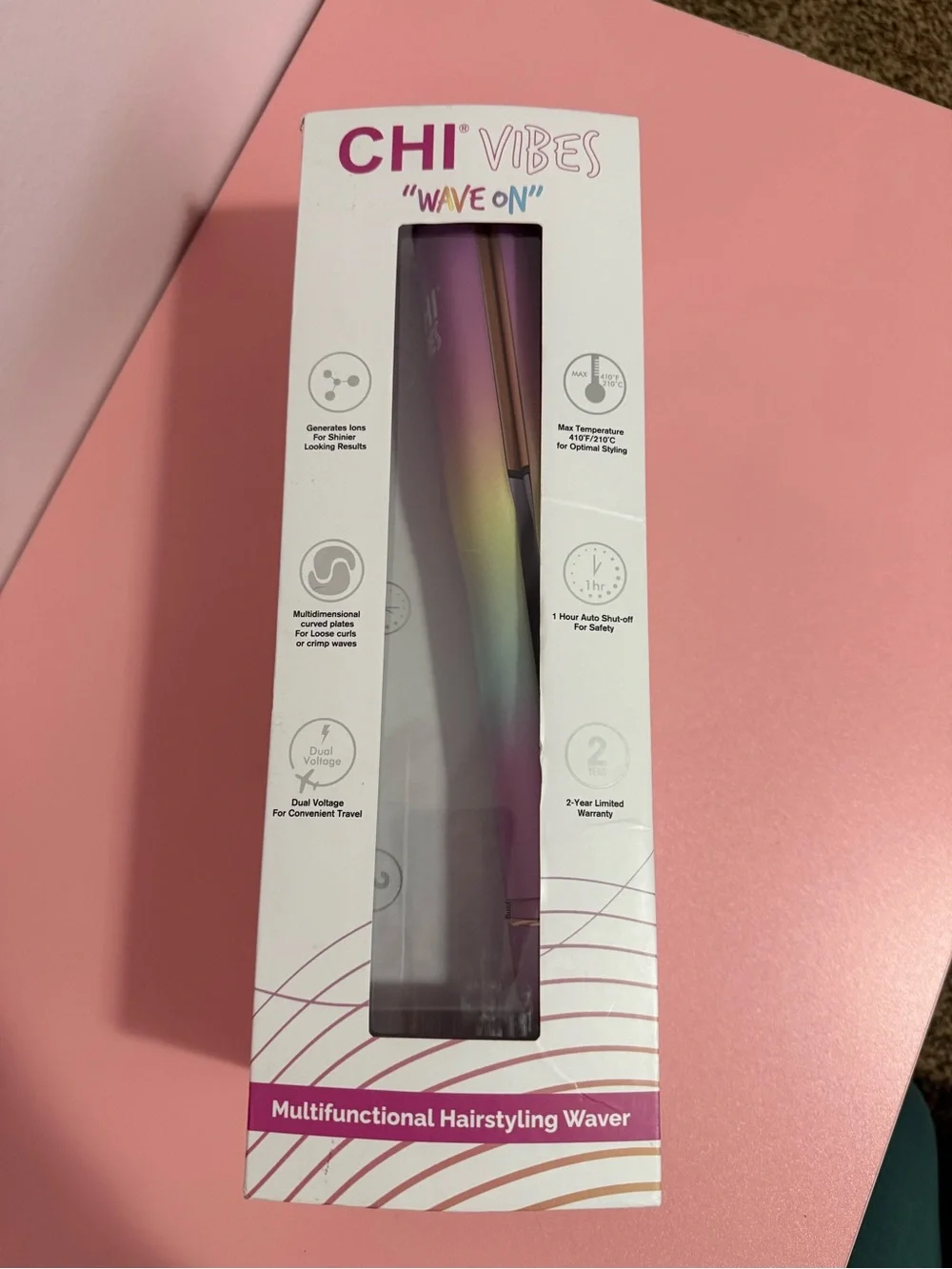 CHI Vibes Wave On Multifunctional Hairstyling Waver — Iridescent Pink/Purple
